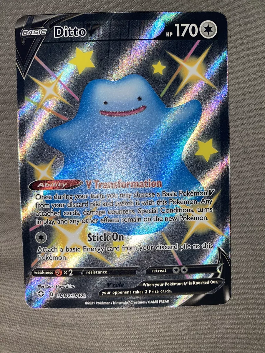 Ditto V SV118/SV122 Shiny Holo Rare Shining Fates Pokemon TCG NM