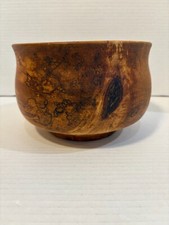 Beautiful Birch Wood Decorative Bowl 5" Tall 7" Wide