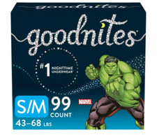 Goodnites Boys' Nighttime Bedwetting Underwear, S/M 43-68 lb. , 99 Ct