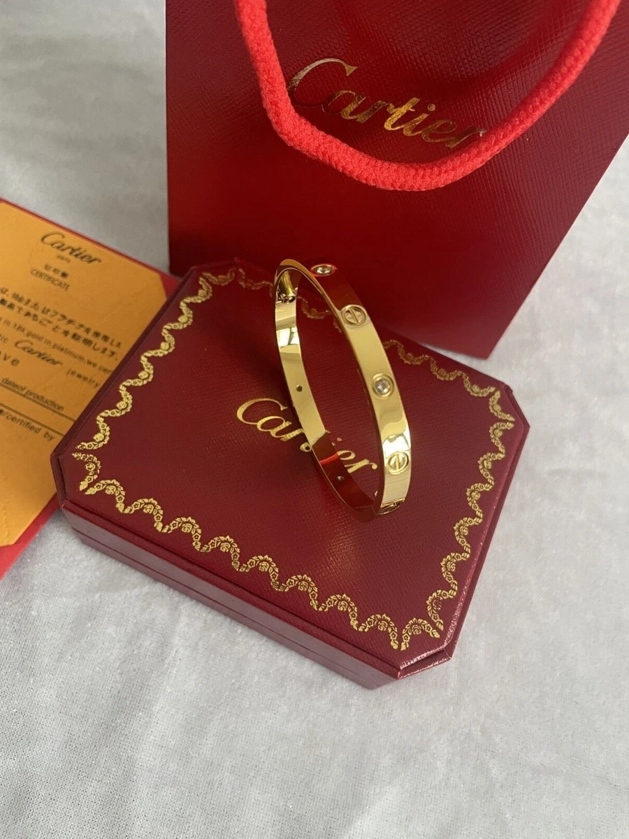 Cartier Signature Logo Gold Bracelet Size 18 eBay