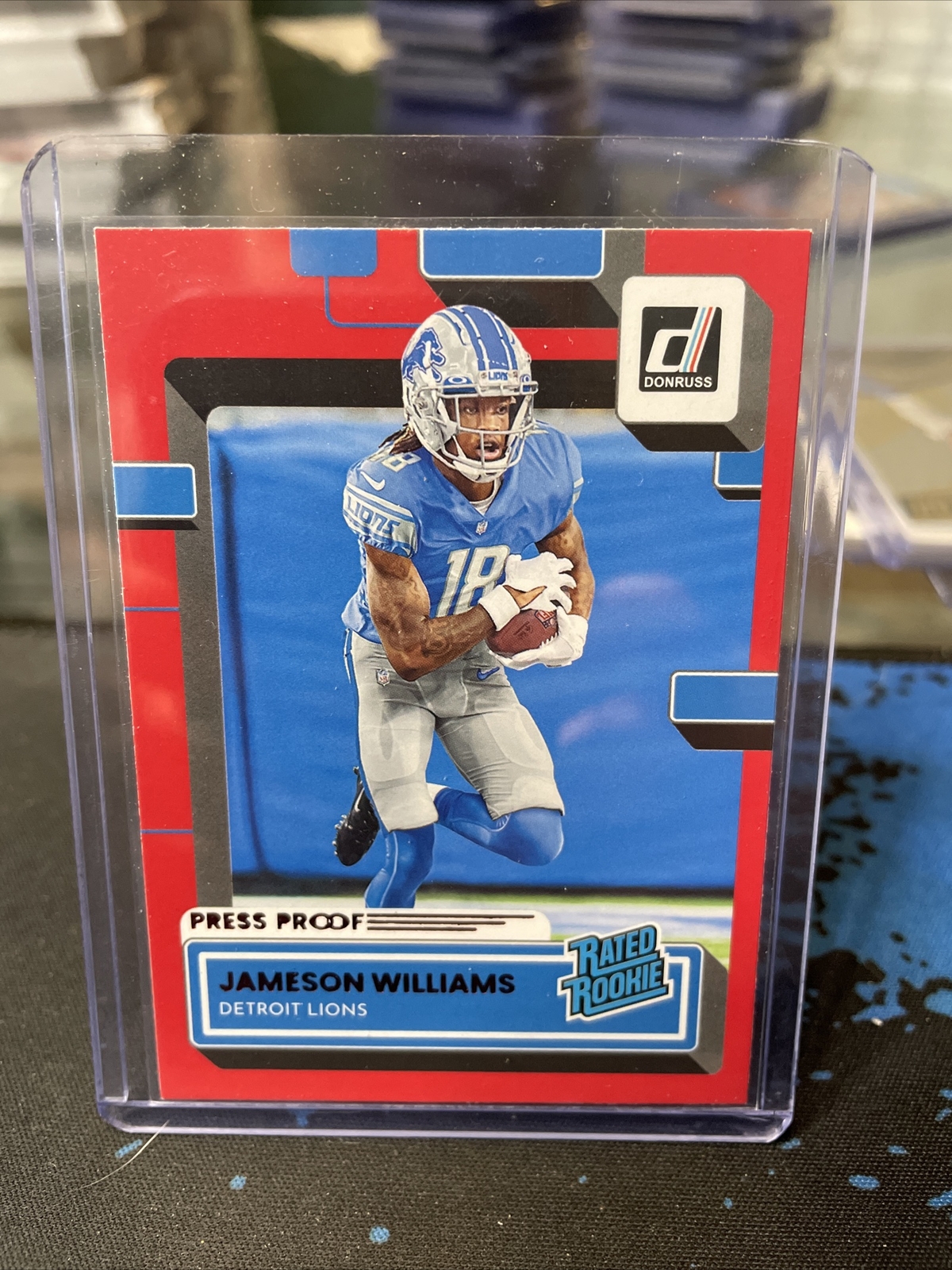2022 Panini Donruss - Rated Rookie Press Proof Red #308 Jameson Williams (RC)