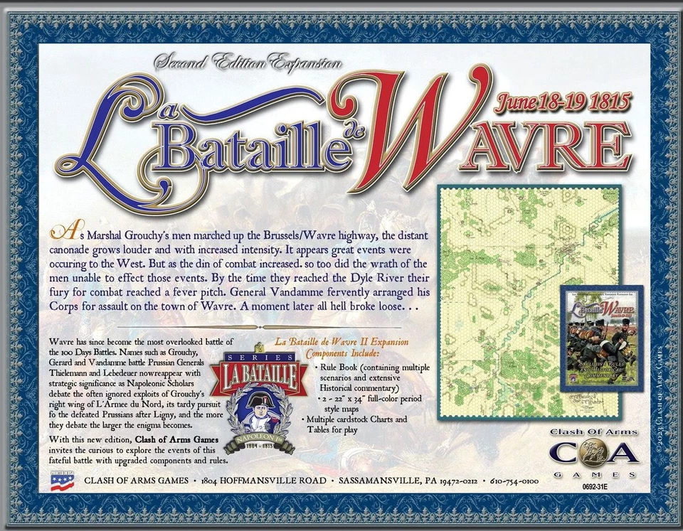 Clash Of Arms Wargames La Bataille de Wavre Expansion Kit 2nd Edition - Image 2 of 2