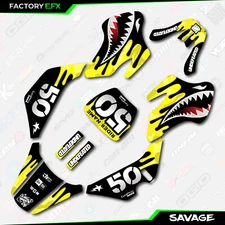 Yellow Savage Camo Racing Graphics kit Fits 00-06 Suzuki JR50 JR 50 Decal