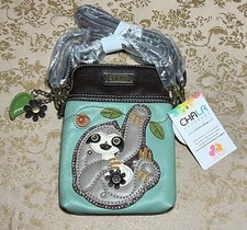 Chala Handbags Sloth Crescent Crossbody Purse - Turquoise Faux Leather, 10.5x10x3 Inches - View #2