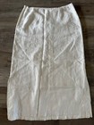 Amanda Smith Size L White Linen Skirt Side Slit Embroidered Beach Coastal Large — photo 2