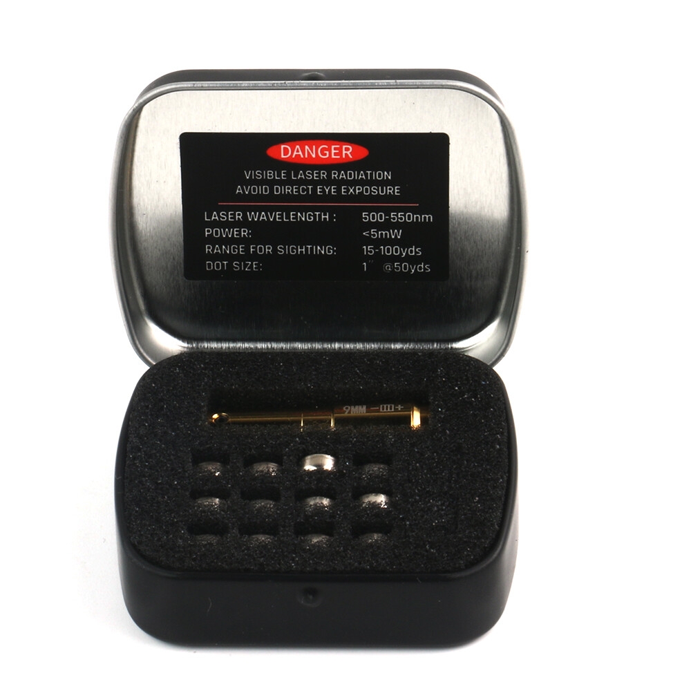 9mm Green Laser Bore Sight Cartridge Dry Fire Shooting Training Brass Boresight eBay