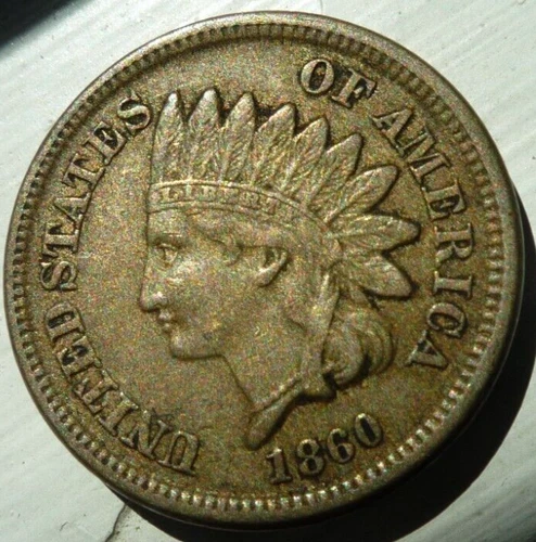 ( KEY DATE!)1860(EXTRA FINE)(NICE NATURAL COLOR) INDIAN HEAD CENT - BEAUTY!!!