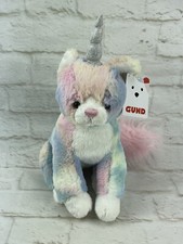 GUND 10  Caticorn Cat Unicorn Rainbow Shimmer Pink Silver Plush Stuffed Animal