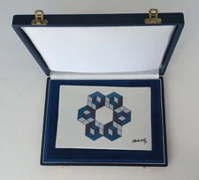 Victor Vasarely - HEXA Zsolnay Ceramic Plaque