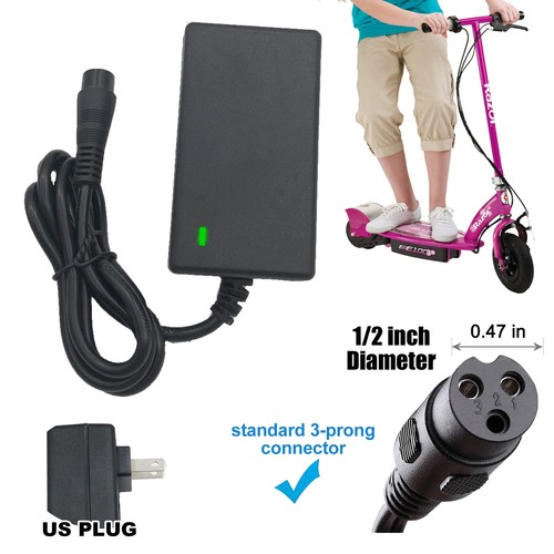 24V Battery Charger for Razor E100 E125 E150 Electric Scooter 3.3 FT