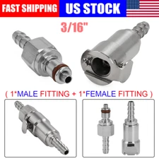 3/16"Gas Fuel In-Line Hose Quick Release Disconnect Coupling Male Female Fitting