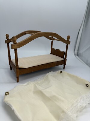 Shackman Twin Canopy Bed Vintage Dollhouse Miniature (b)