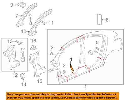 GM OEM 11-13 Volt Pillars, Rocker Floor Uniside-Fender Mtg Bkt 22766652