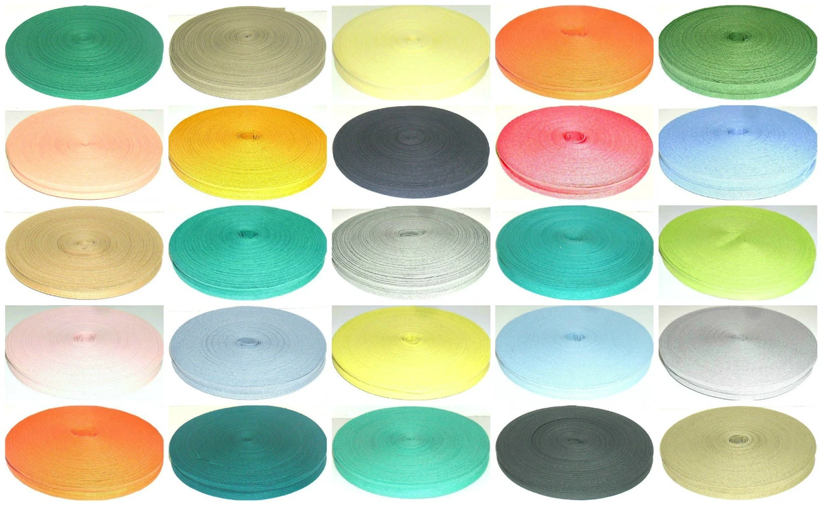 NAUZE Lot 10 Rouleaux Biais Double Pli Uni 1,27 Cm X 8 M - Ruban Biais Couture Multicolore 80 M Total