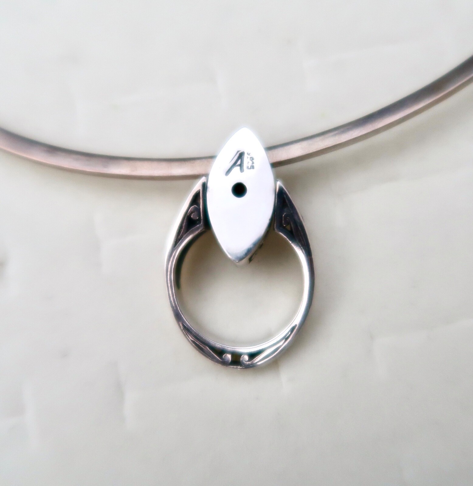 Rare Designed Signed "A" Sterling Silver Amethyst… - image 8