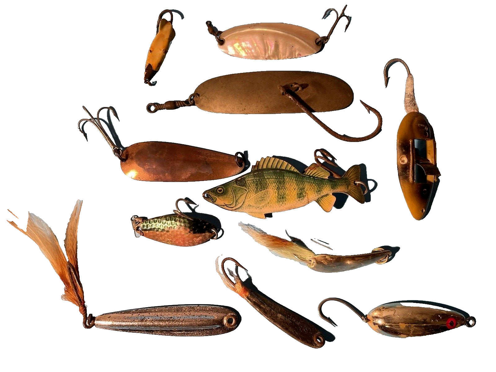 Spoons 35+ Fish Dardevle, Redeye Wiggle, Johnson, Norman, Hopkins, MOP Vintage - Image 20