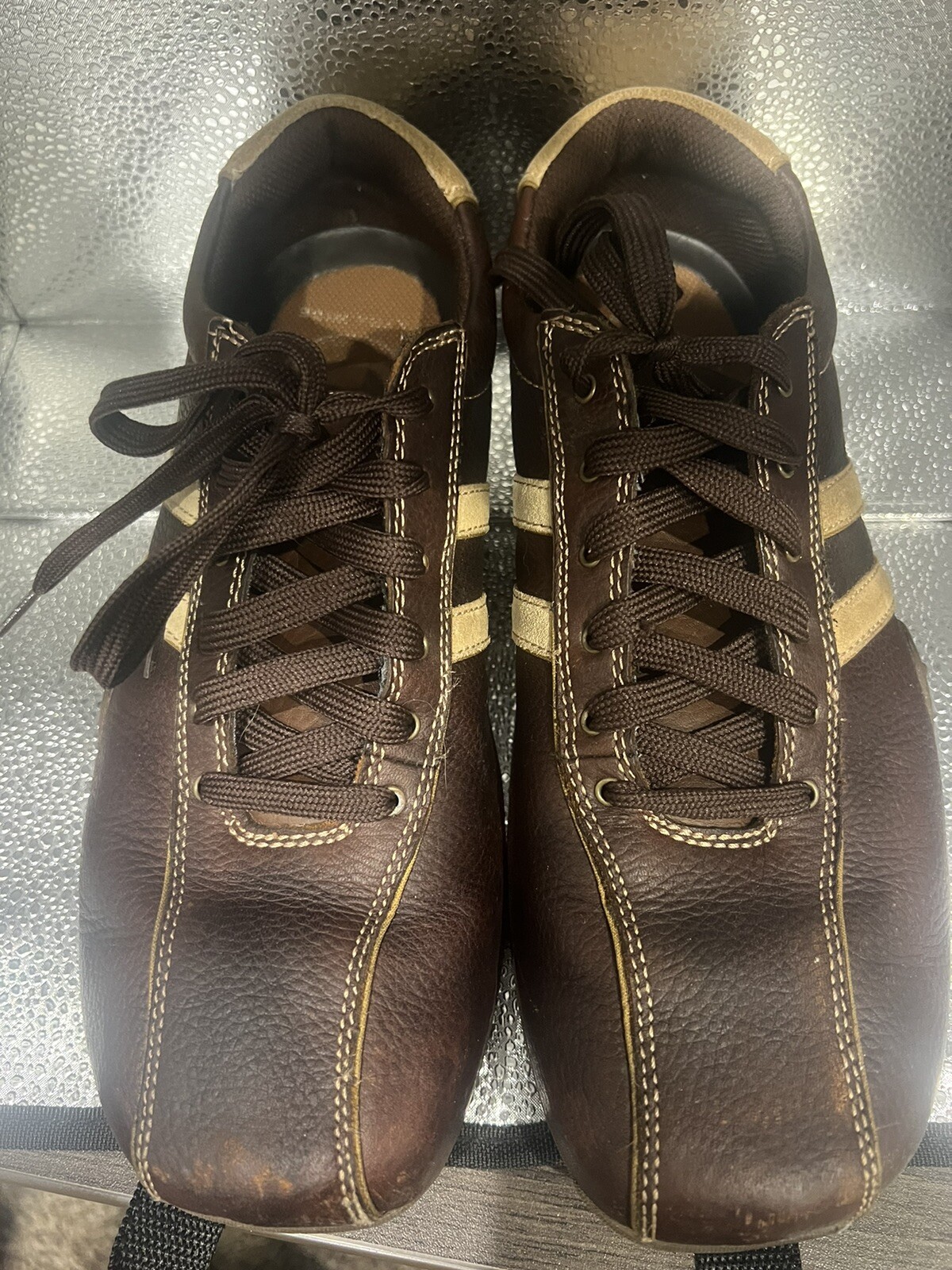Skechers Walking Shoes Relaxed Step Brown Leather Lace Up Men’s Size 11 sn60311-image