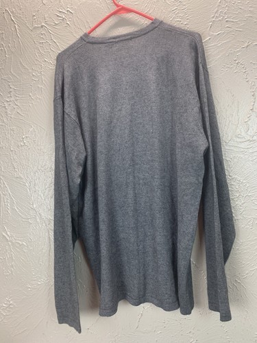 Claiborne pullover grigio scollo a V maglione leggero manica lunga taglia XL nuovo con etichette - Foto 4 di 4