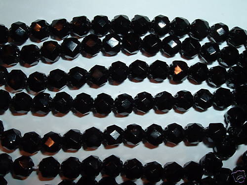 AL614 6mm RENAISSANCE Fire Polished Glass Beads-BLACK (25) - Picture 1 of 1
