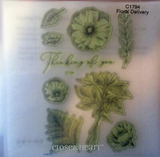 New Old Stock 35 Yrs. Close To My Heart C1794 Floral Delivery Clear Stamps