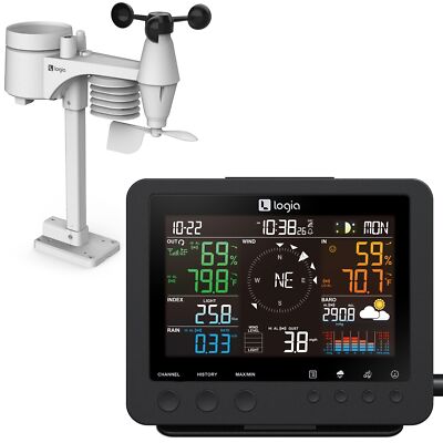 Logia 7-in-1 Weather Station, Weather Monitoring W/ Temperature, Humidity & More