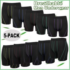 4-10 Pack Men's Breathable Underwear Soft Long Leg Boxer Briefs Tagless Trunks