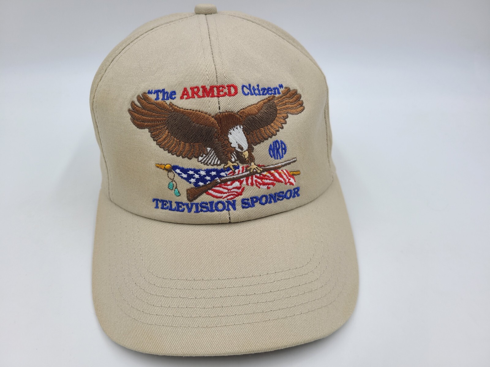 Vtg NRA Armed Citizen Television Sponsor K-Products Distressed Snapback Hat Cap
