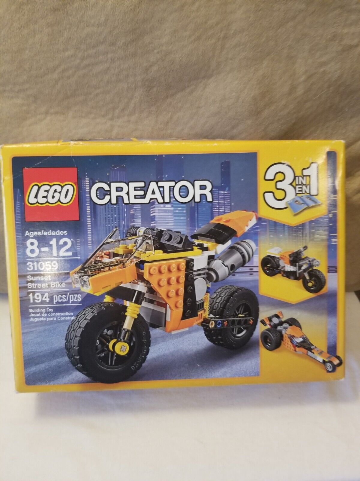 LEGO CREATOR: Sunset Street Bike (31059), New In Box, Some Damage To Box