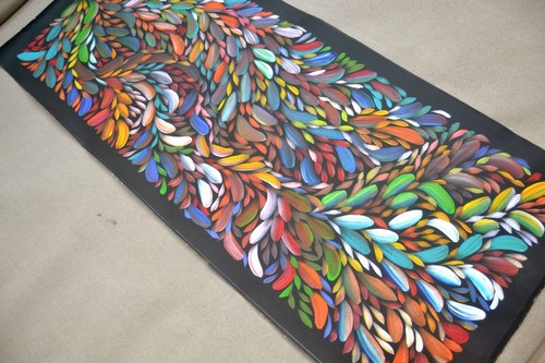 LOUISE NUMINA - Authentic Aboriginal Painting - COA & Two Photos of the Artist. - Bild 5 von 7