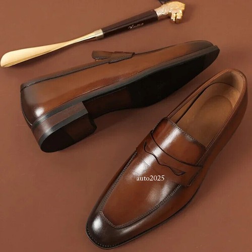 Loafer Men Shoes Gentleman Party Wedding Genuine Leather Dress Shoes Men Shoe - Picture 19 of 23