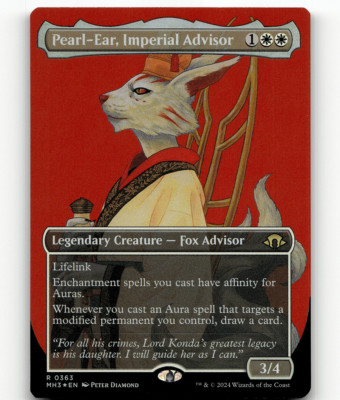 FOIL - MTG Pearl-Ear, Imperial Advisor (Borderless) #363 - Modern ...