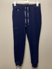 Figs Navy Blue Scrub Pants With Zip Pocket Size Small