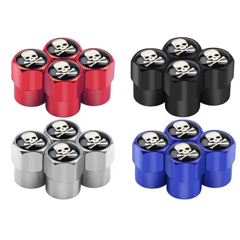 4-Pack Sky Blue Sport Bullet Style Tire Valve Caps – Universal Fitment