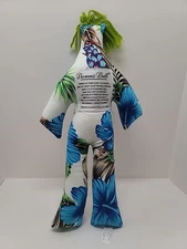 Dammit Doll 12” Plush Stress Reliever  Blue Flowers Green Hair, Stress Relief