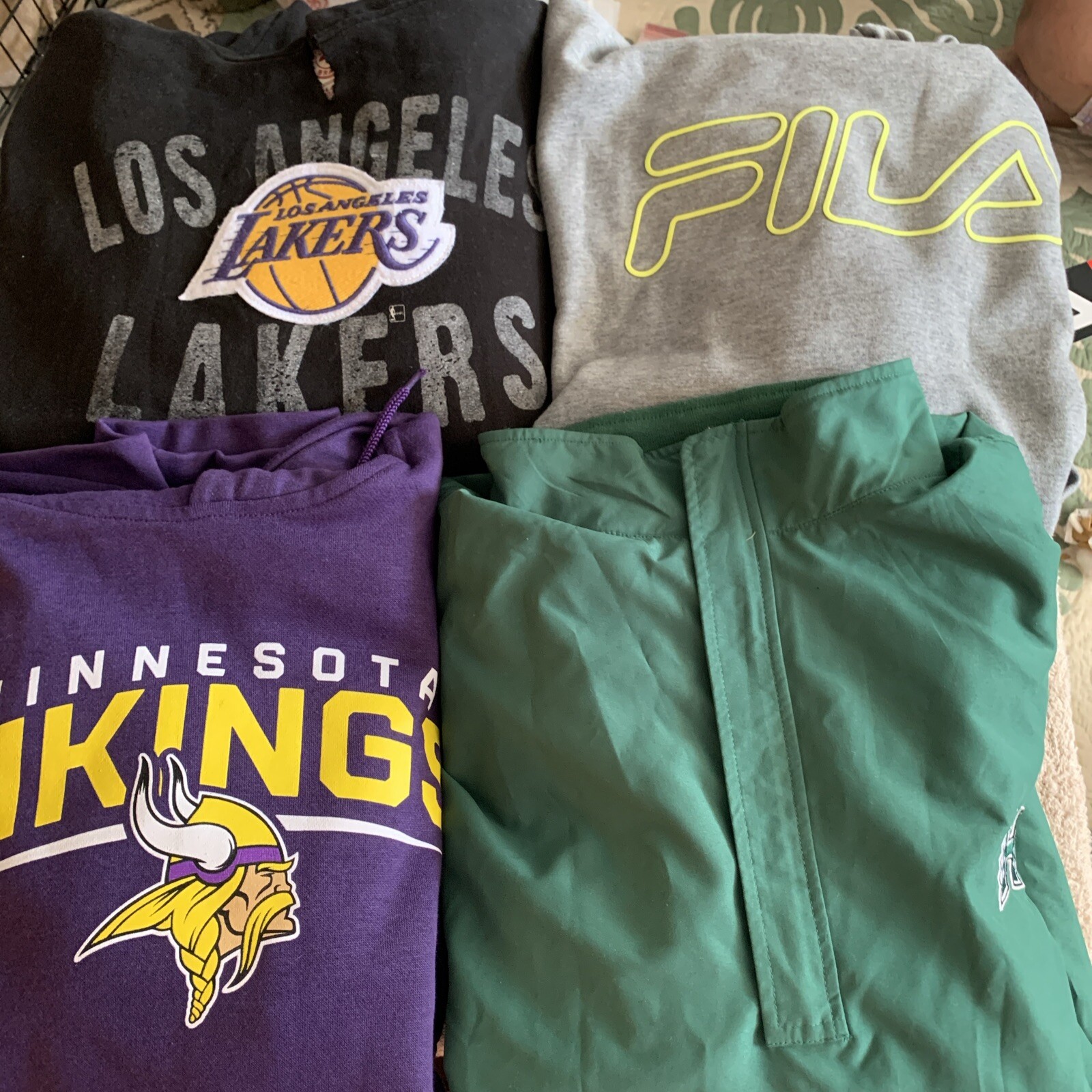 UH felpe con cappuccio e giacche frangivento Vikings Lakers & FILA 4