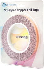 Scalloped Copper Foil Tape for Stained Glass, DIY Handicrafts, Crafting, Black B