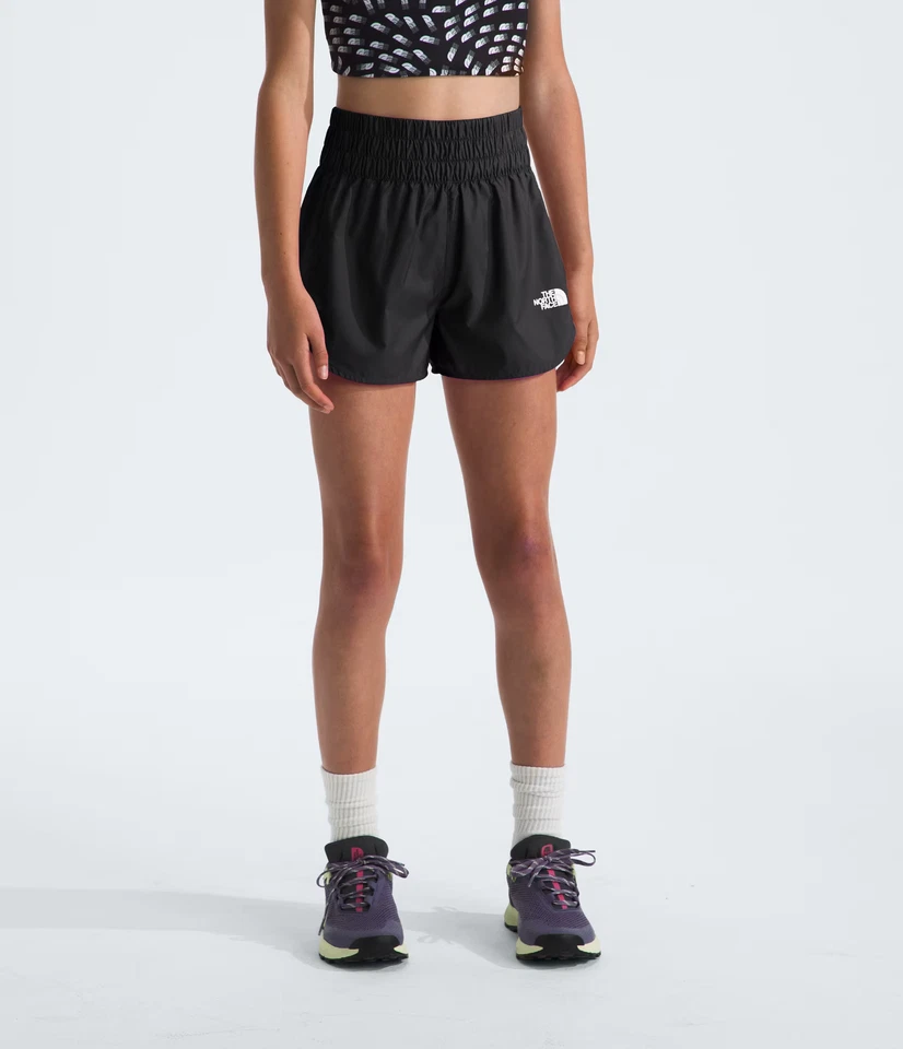 Pantalones Cortos Tejidos The North Face Niñas - Medianos - Negros - Secado Rápido FlashDry Foto 2 de 4