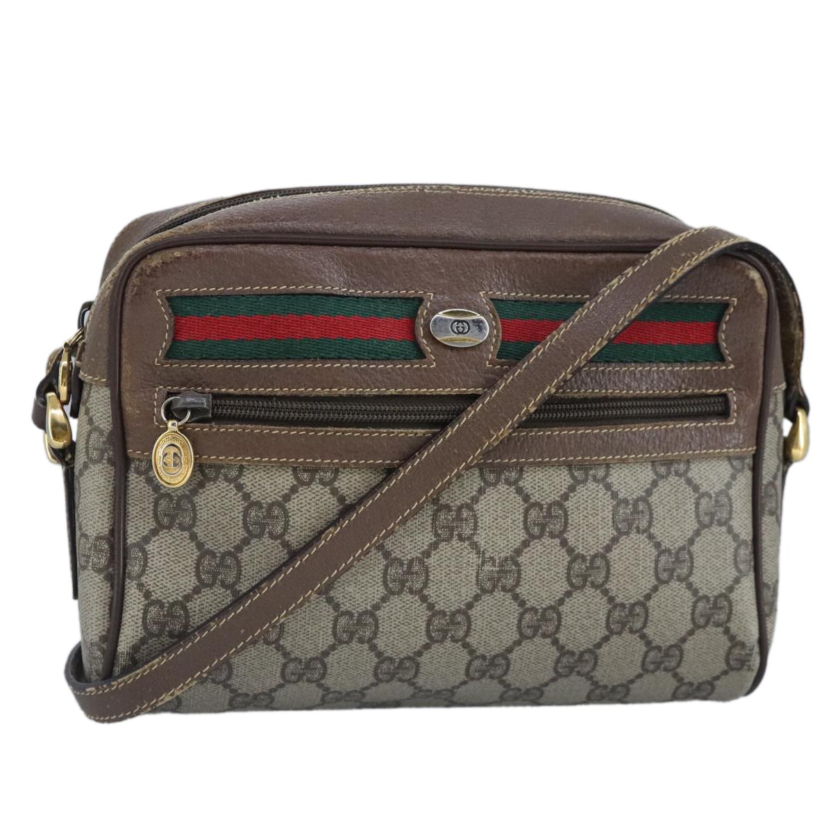 Gucci Authentic Beige Canvas Shoulder Bag