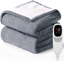 Heated Throw Blanket 50''X60'' Electric Blanket with 9 Heating Levels 10 Timer M