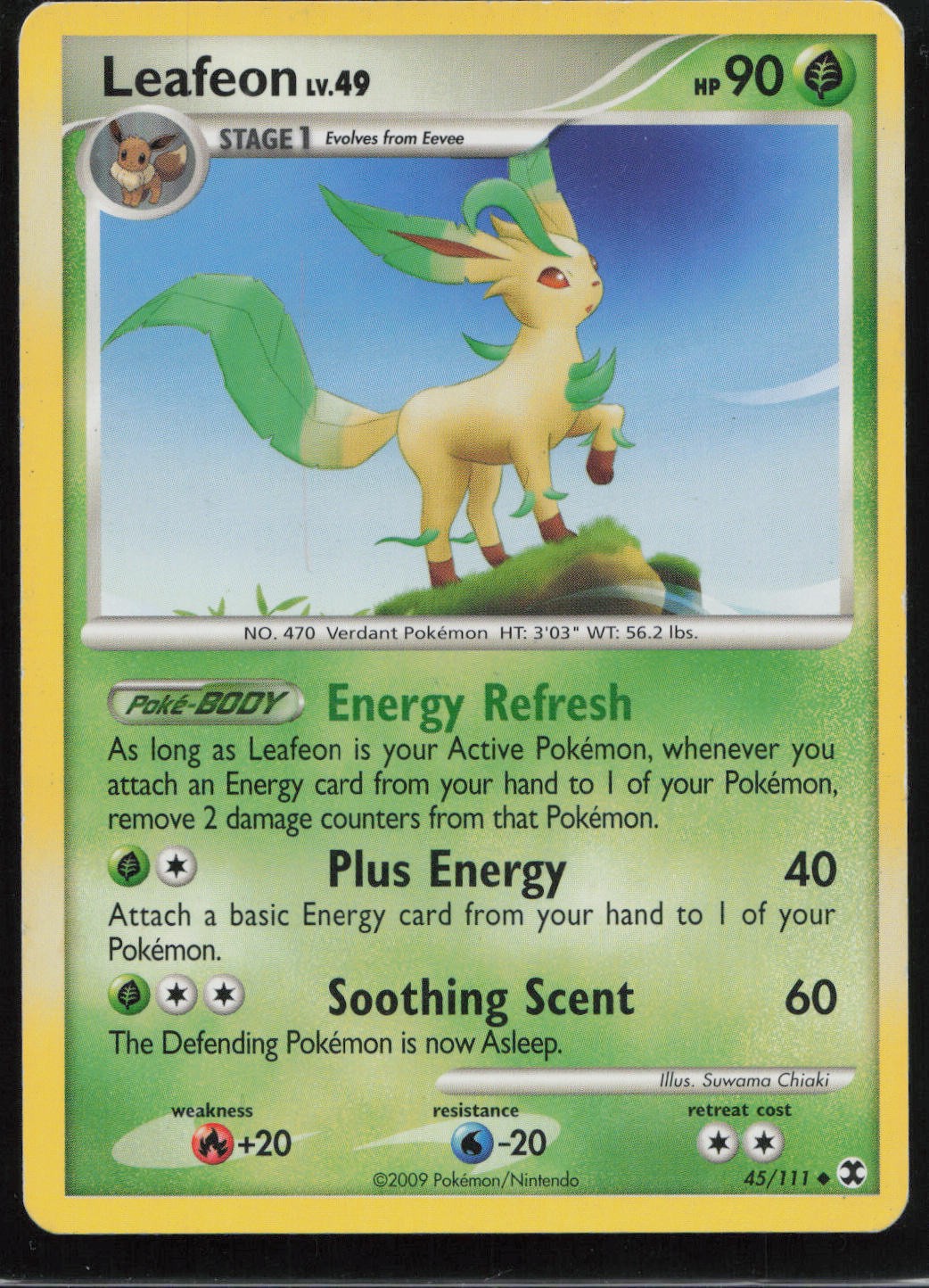 Leafeon 45/111 Uncommon Rising Rivals Pokemon Moderately Played