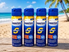 Coppertone SPORT Sunscreen Spray SPF 50, 1.6 Oz  Pack Of 4 