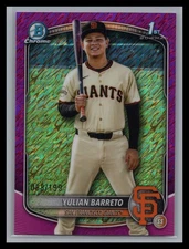 2025 Bowman Chrome #BCP-229 Yulian Barreto 1st Fuchsia Shimmer #/199 RC
