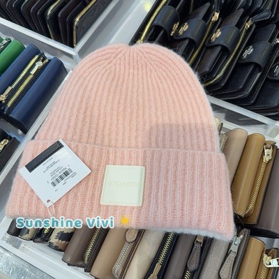 NWT Coach Colorblock Beanie With Rubber Patch Unisex One Size