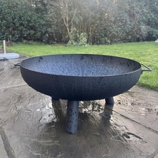 Large Garden Fire Pit Outdoor Patio Camping Iron Bowl Log Burner Heater Round