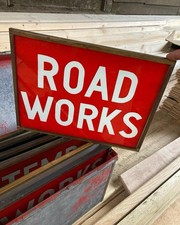 Vintage Highways Traffic Signs Rare Glass Plates For In Roadwork Lanterns