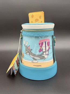 Loungefly Tom and Jerry Chase Scene Spinning Bottle Cheese Crossbody Bag NEW