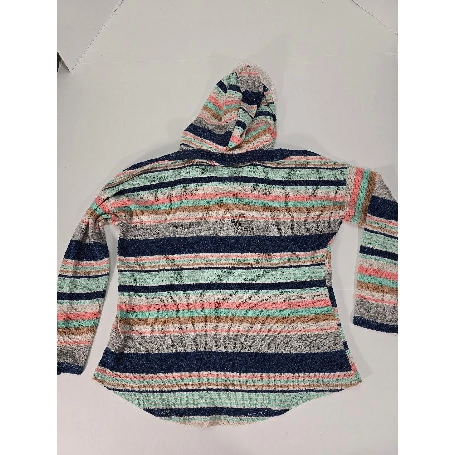 Sudadera con capucha a rayas de autoestima con cordones para mujer Top informal cómodo BOHO L Foto 4 de 4
