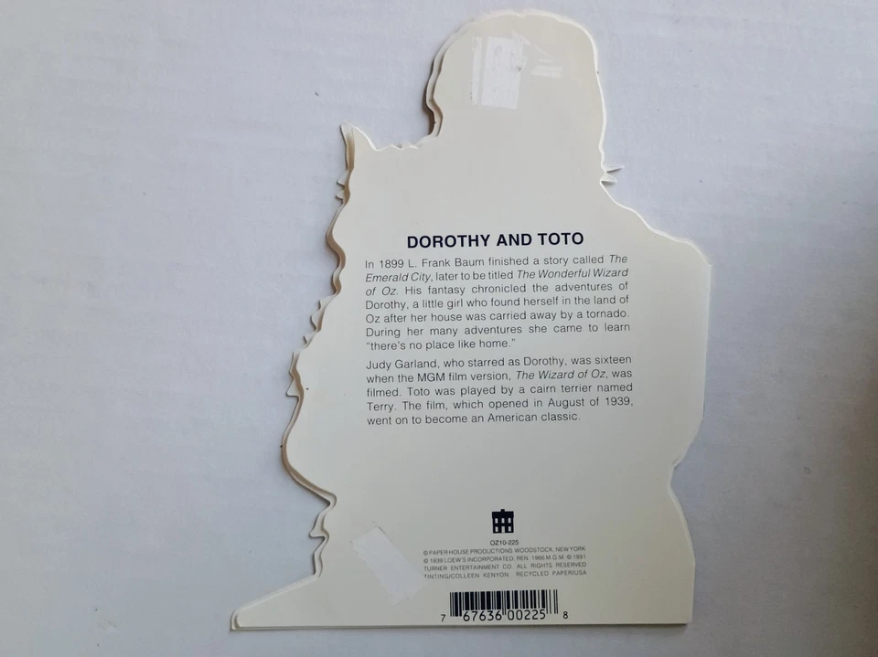 HTF Rare The Wizard of Oz Dorothy And Toto Greeting Card - 1990 - Image 2 of 3