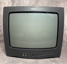 Vintage RCA E13318 13" CRT Color TV Retro Gaming Monitor Front AV Inputs 2000