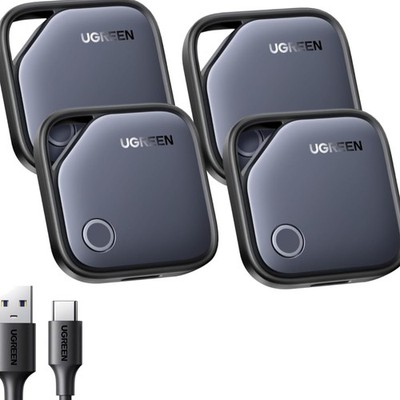 Finetrack 4er Pack USB-C Bluetooth Tracker kompatibel mit Apple Find My bis z...